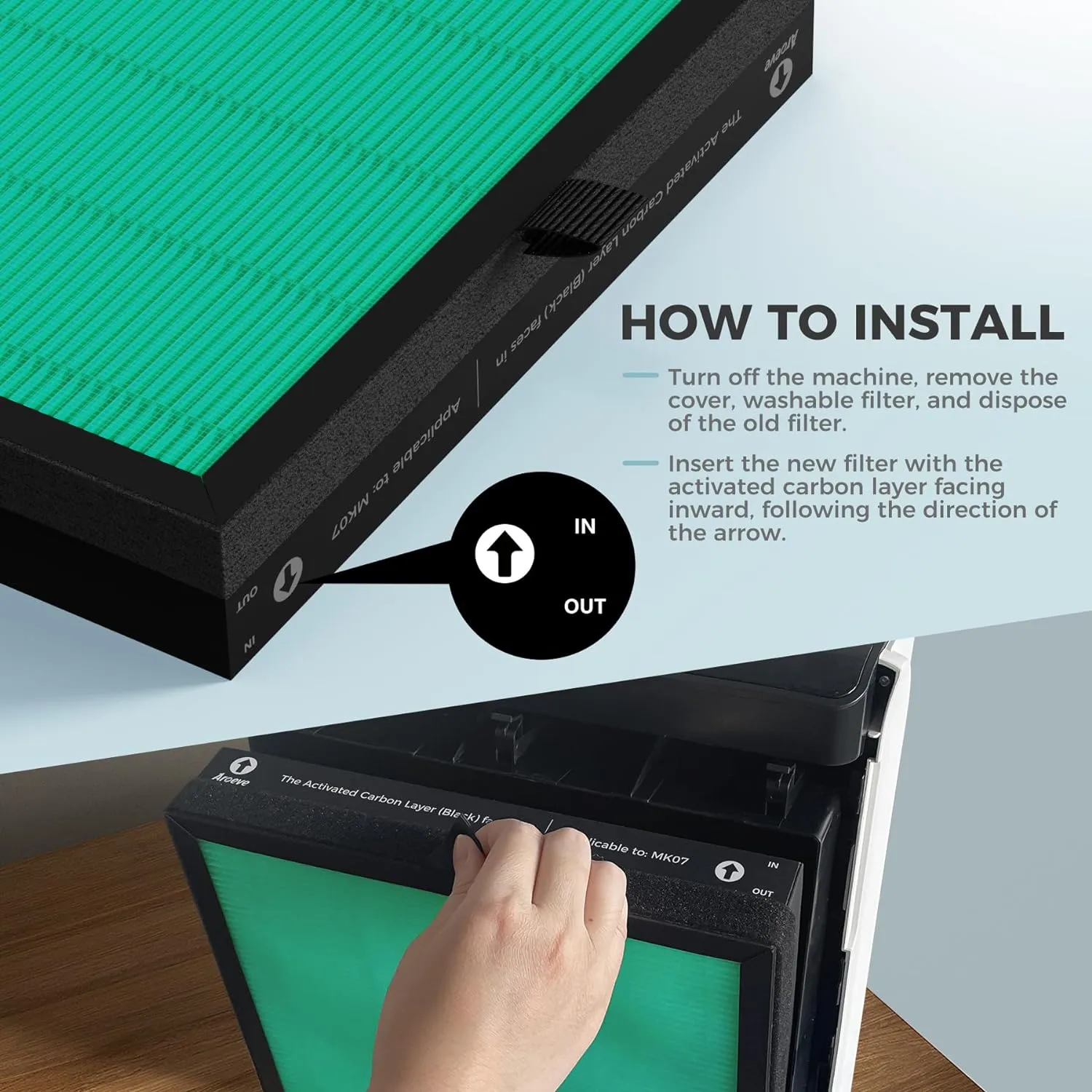 AROEVE Air Filter Replacement | MK07- Pet Dander Version - Image 9