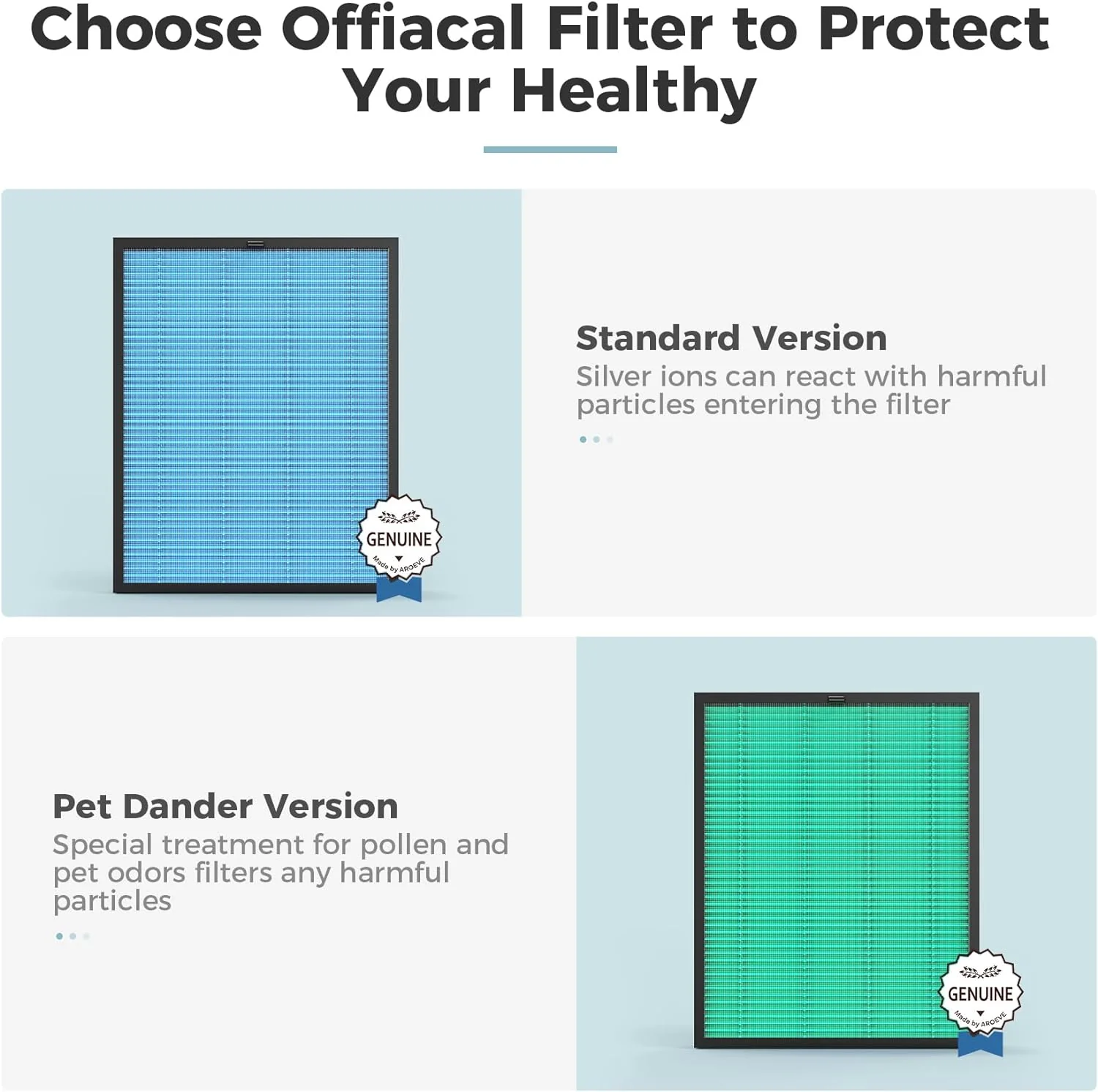 AROEVE Air Filter Replacement | MKD05- Pet Dander Version(2 Packs) - Image 7